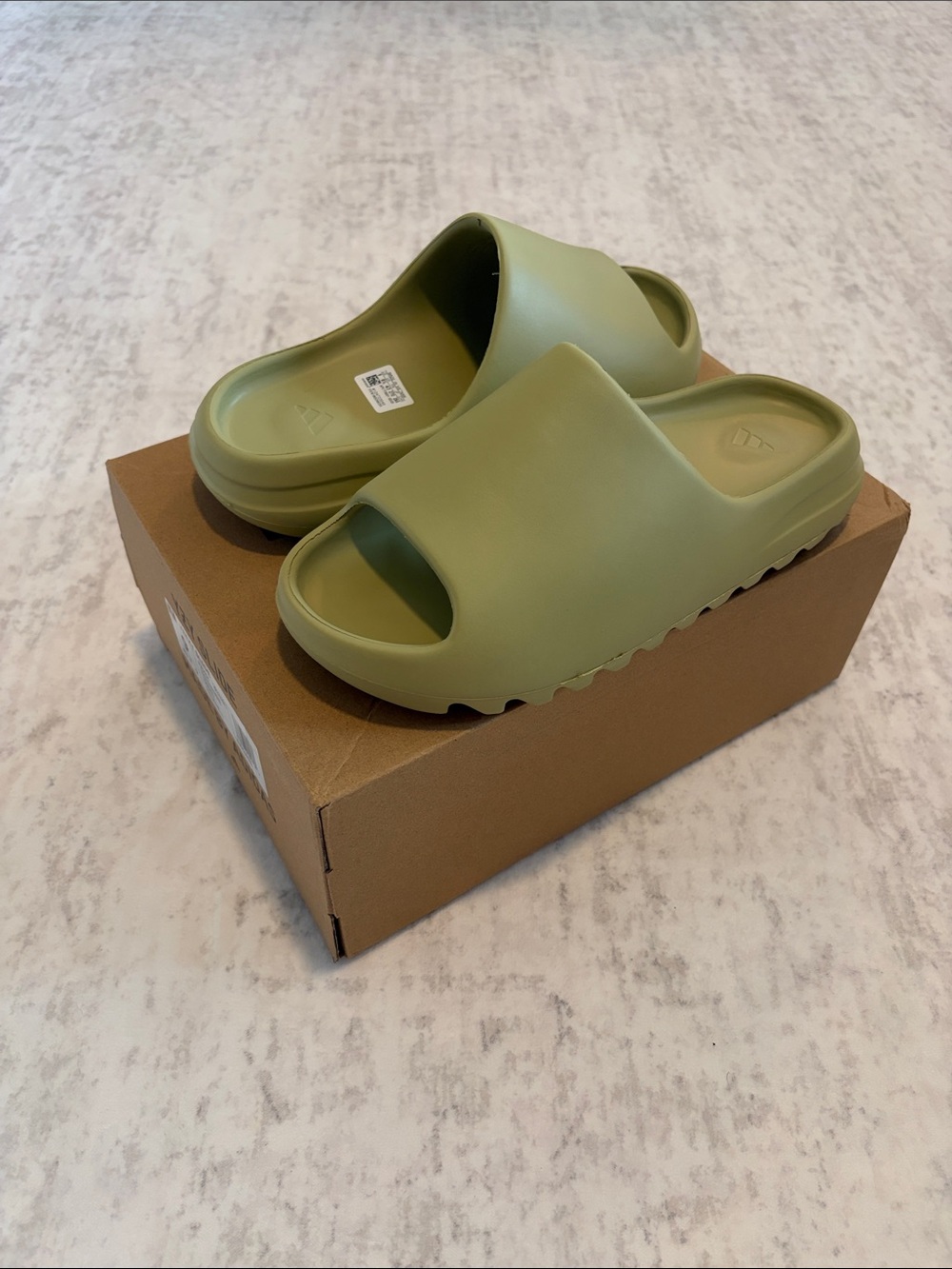 Yeezy Slide Sandals in Olive Green